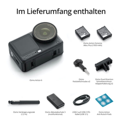 DJI Osmo Action 6 Erweiterte Combo, Action-Cam mit variabler Blende