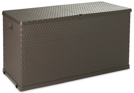 Toomax Multibox Rattan 420 Garten Kissenbox - Braun, rechteckige Rattan-Kissenbox zur wetterfesten Aufbewahrung.