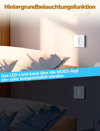 MOES 2.5D Rolladenschalter Smart WLAN Unterputz - 4er-Pack