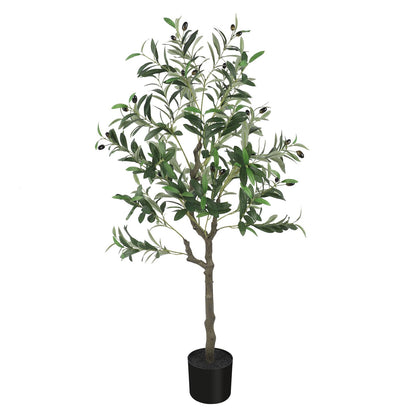 YOLEO Künstlicher Olivenbaum 120 cm Kunstpflanze mit Topf (Typ 2)
