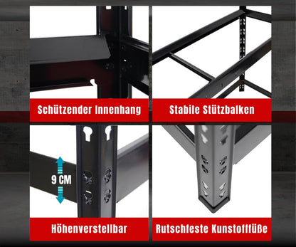 PROREGAL Reifenregal Tiger, 2 Ebenen, 150 kg Fachlast, schwarz