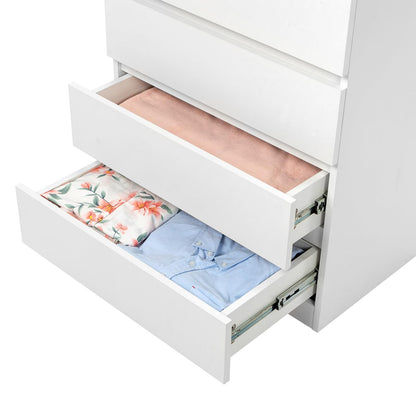 LEADZM Kommode mit 4 Schubladen, Sideboard für Schlafzimmer, Weiss