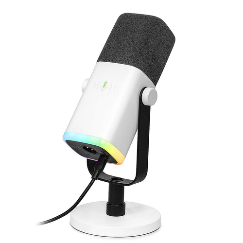 FIFINE MI13 Dynamisches Mikrofon USB/XLR für Streaming Podcast Gaming mit RGB-Ring