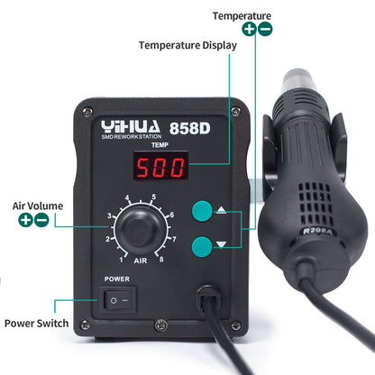 YIHUA 858D Heissluft-Lötstation 700 W für SMD-Löten und Entlöten