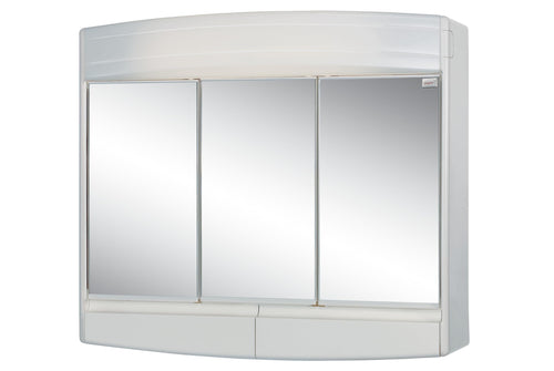 Sieper Topas Eco Spiegelschrank LED Beleuchtung 60 cm Weiss mit Steckdose. Für Badorganisation, blendfreie Beleuchtung, Stromversorgung.