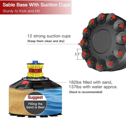 Dripex 175cm Standboxsack Erwachsene – Freistehend mit Saugfuss