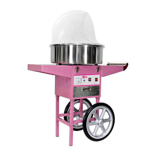 Royal Catering Profi Zuckerwattemaschine Pink mit Wagen