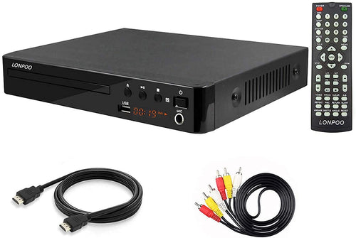 LONPOO LP-099 DVD-Player mit HDMI, 1080p Upscaling, regionsfrei zur Wiedergabe von DVD und CD am TV