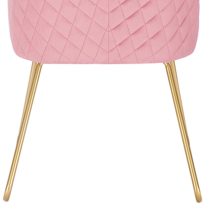 WOLTU Esszimmerstuhl BH271rs-1 – Rosa Samt, Gold Beine