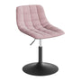WOLTU Schminktisch Hocker mit Rückenlehne, höhenverstellbar, Samt Rosa – Drehhocker mit mattschwarzem Metallsockel