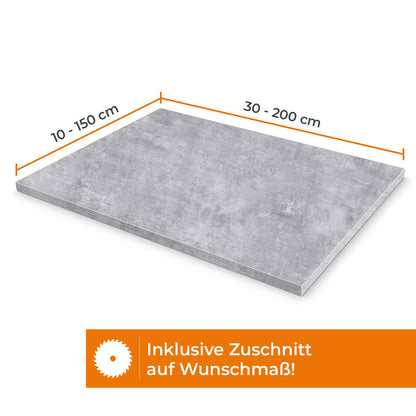 Hausfux Tischplatte nach Mass Spanplatte ABS-Kante - Bellato Grau 120x80 cm