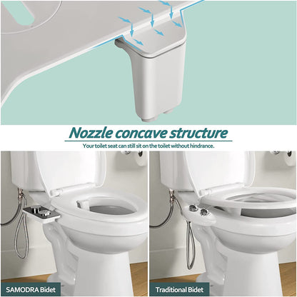 SAMODRA Bidet Aufsatz B006, nicht elektrisch, Doppeldüsen, Kaltwasser