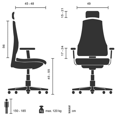 hjh OFFICE Ergo LINE II PRO Ergonomie Bürostuhl – Blau