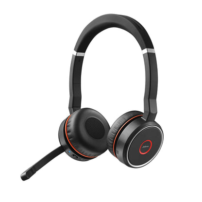 Jabra Evolve 75 SE Headset, schwarz, schnurlos. Stereo-Headset mit ANC für drahtlose Kommunikation und Audiowiedergabe.