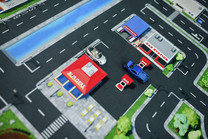 SkippiDoo Kinder Spielteppich Strasse & Auto 200x160 cm