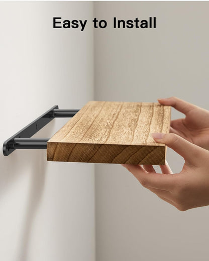 Pipishell Wandregal Holz 40 cm, 4er-Set Schweberegale, Hellbraun