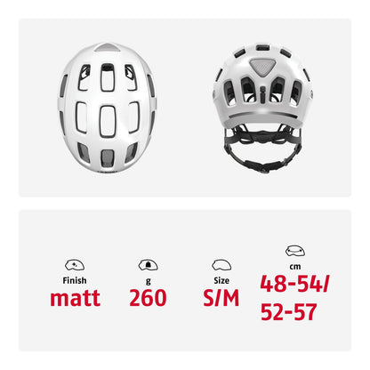 ABUS Youn-I 2.0 Fahrradhelm, Polar White, M (52-57 cm)