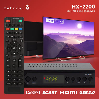 Zehnder HX 2200 Sat-Receiver mit Aufnahmefunktion und Full HD