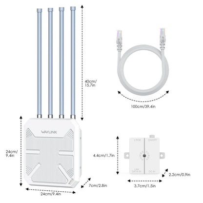 Wavlink WN573HX3 Outdoor WiFi 6 Mesh Repeater/AP - AX3000