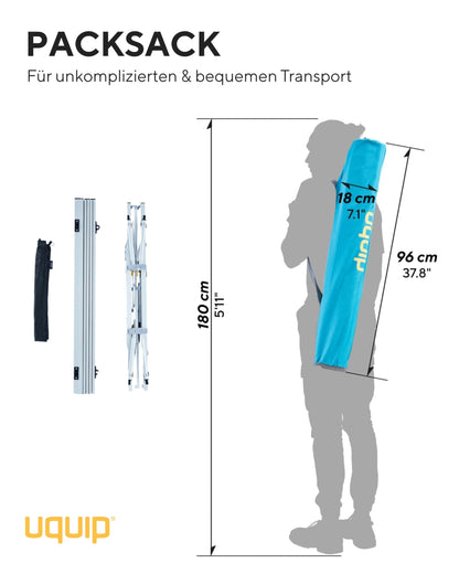 Uquip Campingtisch Variety M kompakter Alu Falttisch – Silber