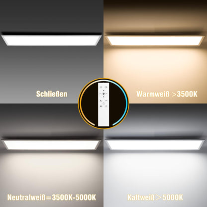 Oraymin LED Panel Deckenleuchte dimmbar RGB – 120x30cm 40W