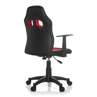hjh OFFICE Kid Game AL Kinder-Drehstuhl Kunstleder Schwarz/Rot