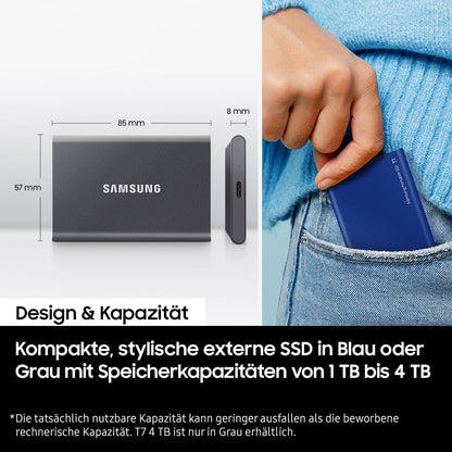 Samsung Portable SSD T7 Externe SSD 2 TB Blau