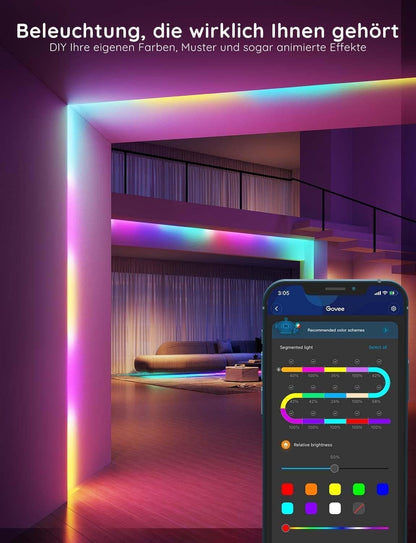 Govee RGBIC LED Lichtstreifen Smart - 30m, App & Sprachsteuerung