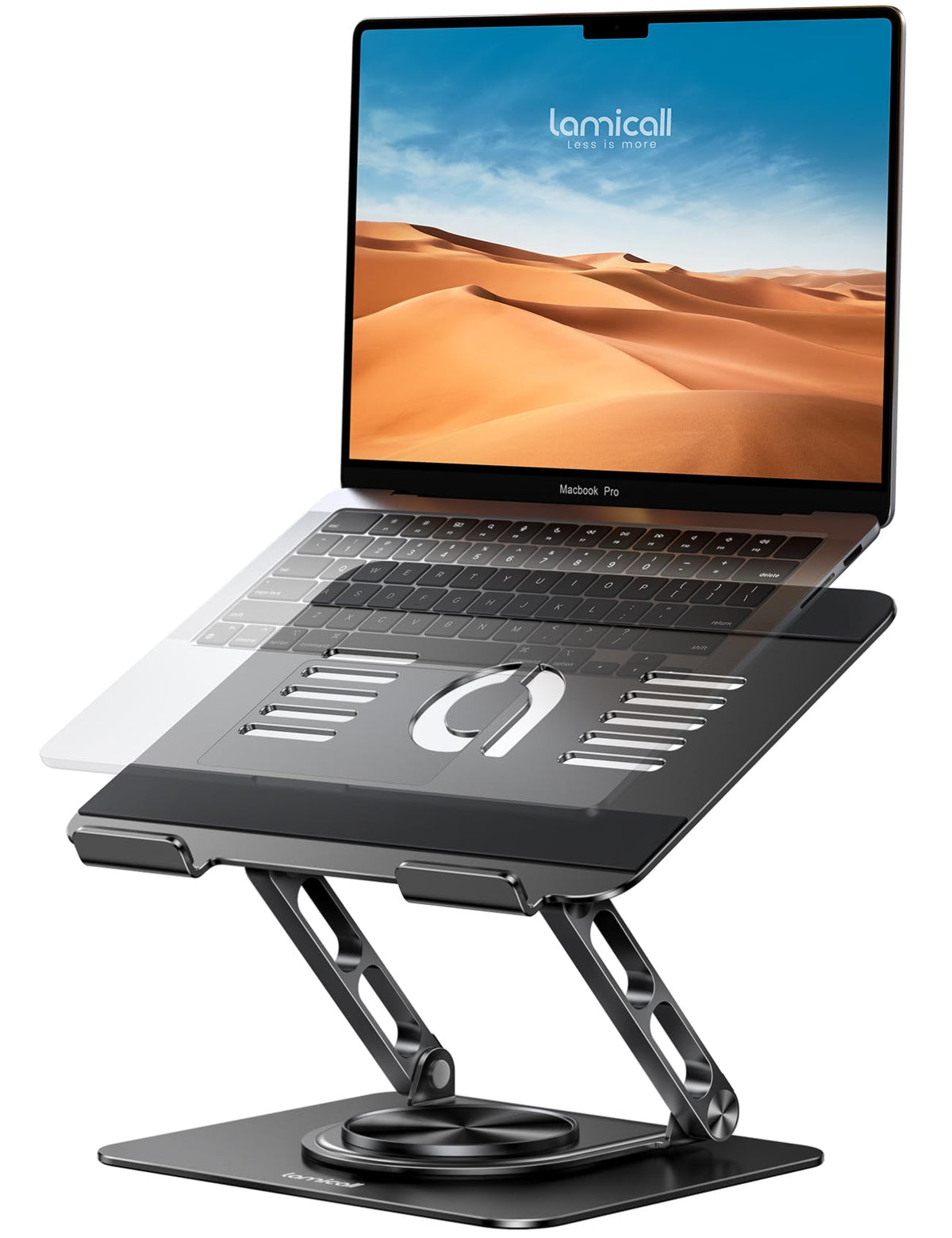 Lamicall Laptopständer 360° drehbar, faltbar, Aluminium, 10-17,3 Zoll – Halterung aus Aluminiumlegierung mit Silikonpads