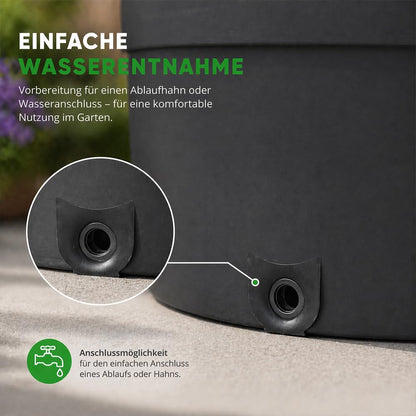 Ondis24 Regentonne XXL 500 L Kunststoff mit Deckel und Auslaufhahn