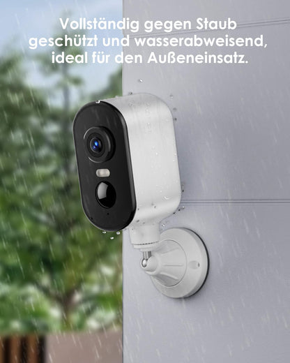 CZEview 2K Überwachungskamera Aussen Akku WLAN - 2er-Set Weiss