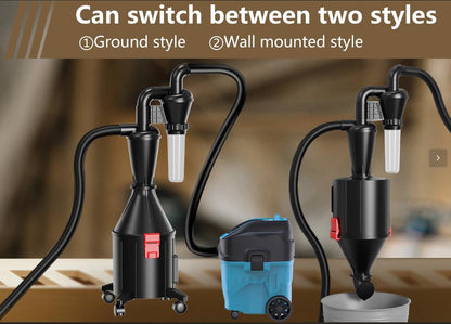Doppelfilter Zyklon Staubsammler – 2-in-1 Eimer, Wandmontage