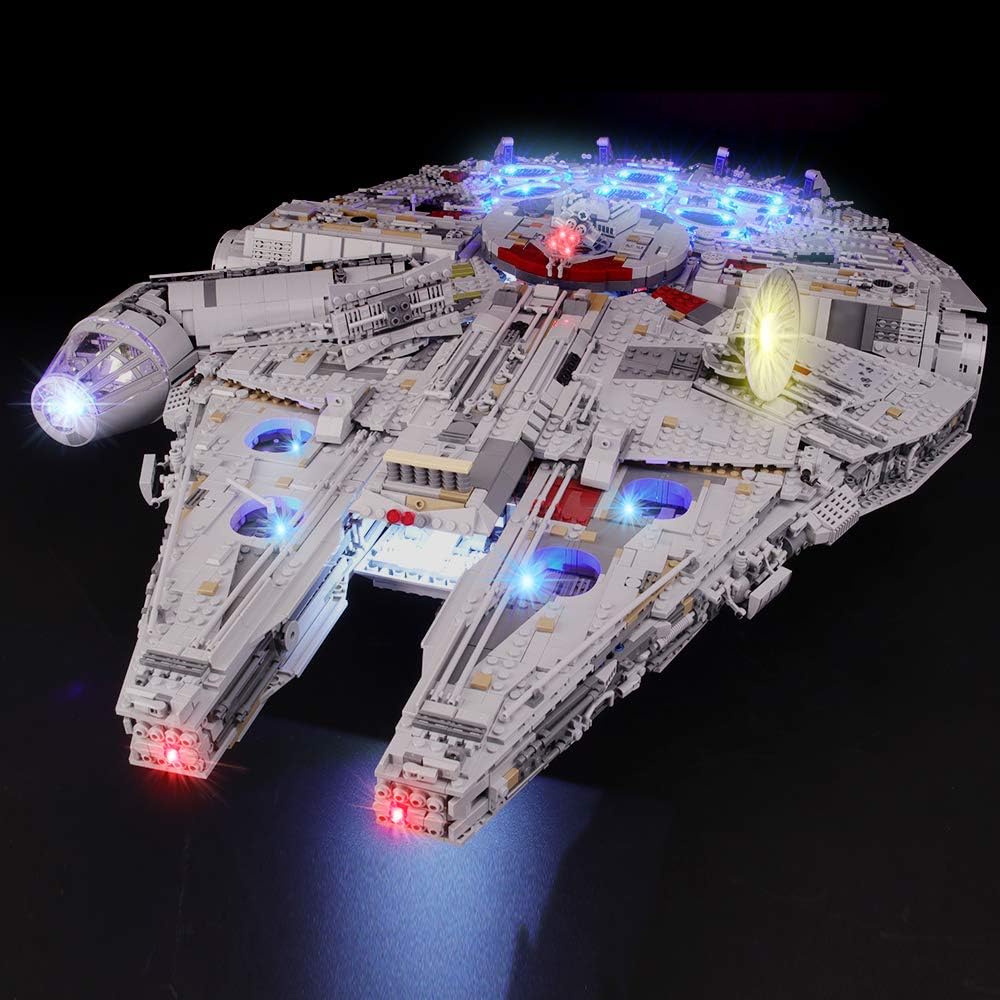 BRIKSMAX LED Beleuchtungsset für Lego 75192 Millennium Falcon. Set aus transparenten LEDs und Kabeln zum Beleuchten des Modells.