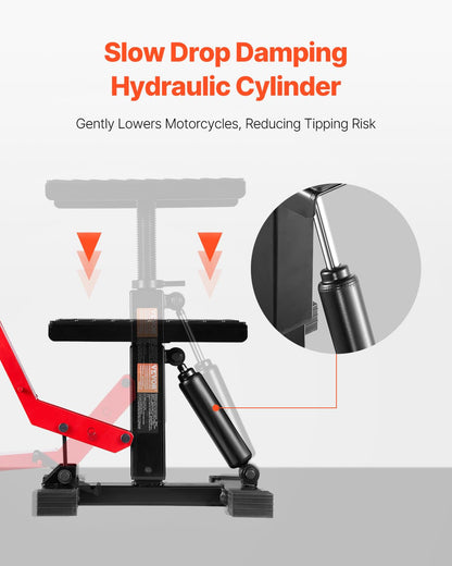 VEVOR Motorrad Hebeständer hydraulisch, höhenverstellbar, 544 kg