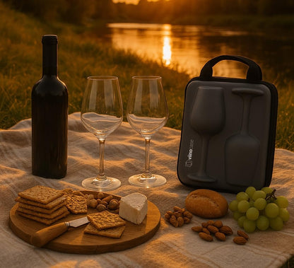 viinocase Weingläser to go, 2er-Set mit Schutzcase für unterwegs