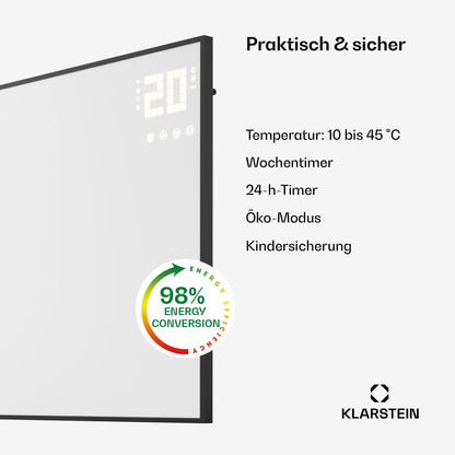 Klarstein Infrarotheizung 770W Smart Home Bildheizung