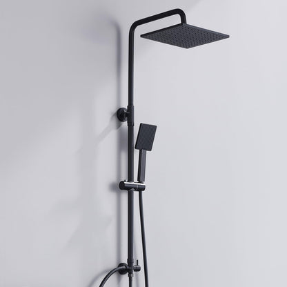 Auralum Regendusche Duschsystem 25x25cm - Schwarz, ohne Armatur. Quadratisches, schwarzes Duschsystem mit Kopfbrause für großflächiges Duschen.