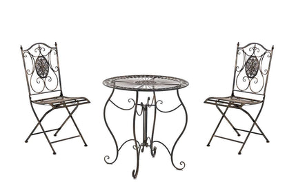 CLP Gartenmöbel-Set Aldeano mit Tisch & 2 Stühlen – Bronze