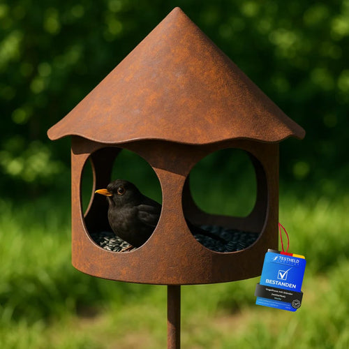 Maxito Vogelhaus mit Ständer wetterfest aus Metall, 154 cm