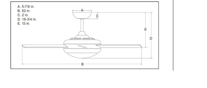 AireRyder Ursa Deckenventilator mit Beleuchtung 132cm