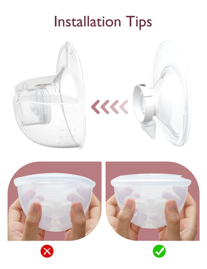 Momcozy M5 Ersatzset für Milchpumpe, 160 ml, Flansch 24 mm