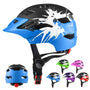 RaMokey Kinder Fahrradhelm mit LED-Rücklicht, 50-56 cm, Schwarz-Blau