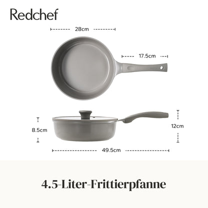 Redchef Keramik Pfanne – 28cm mit Deckel Induktion Antihaft