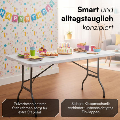 STEELSØN Zennar Klapptisch 180 x 74 cm weiss für 8 Personen