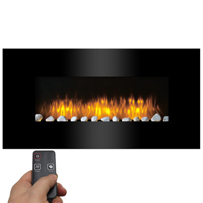 Classic Fire Vancouver Elektrokamin mit Heizung Schwarz 2000W