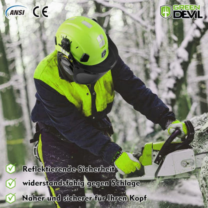 GREEN DEVIL Kettensägen-Schutzhelm 3-in-1 Helmset EN397 & EN 352-3