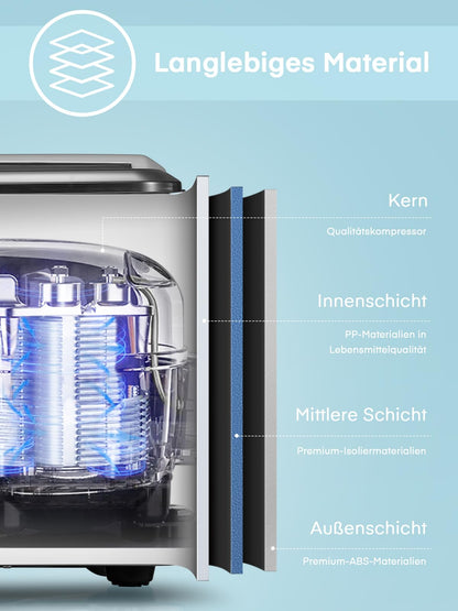 NORTHCLAN Eiswürfelmaschine, 14 kg/24 h, 9 Eiswürfel in 6-8 Minuten