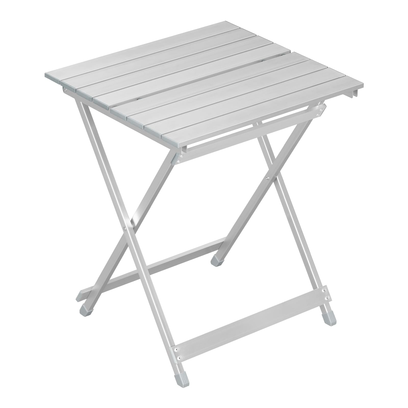 WOLTU Campingtisch klappbar, Aluminium Gartentisch, silber, mit X-Gestell und glatter Tischplatte