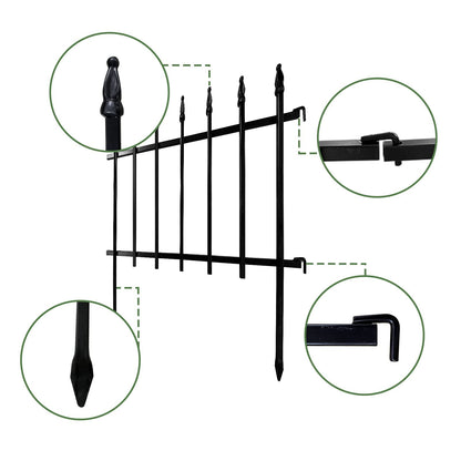 Thealyn Metall-Gartenzaun faltbar, 5 Paneele, 57 x 45 cm, 2,8 m