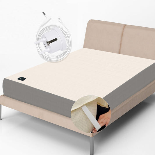 RIQINXIN leitfähige Erdungsmatte 193x203 cm - Beige. Beige Matte zur Ableitung statischer Ladung und Erdung beim Schlaf.